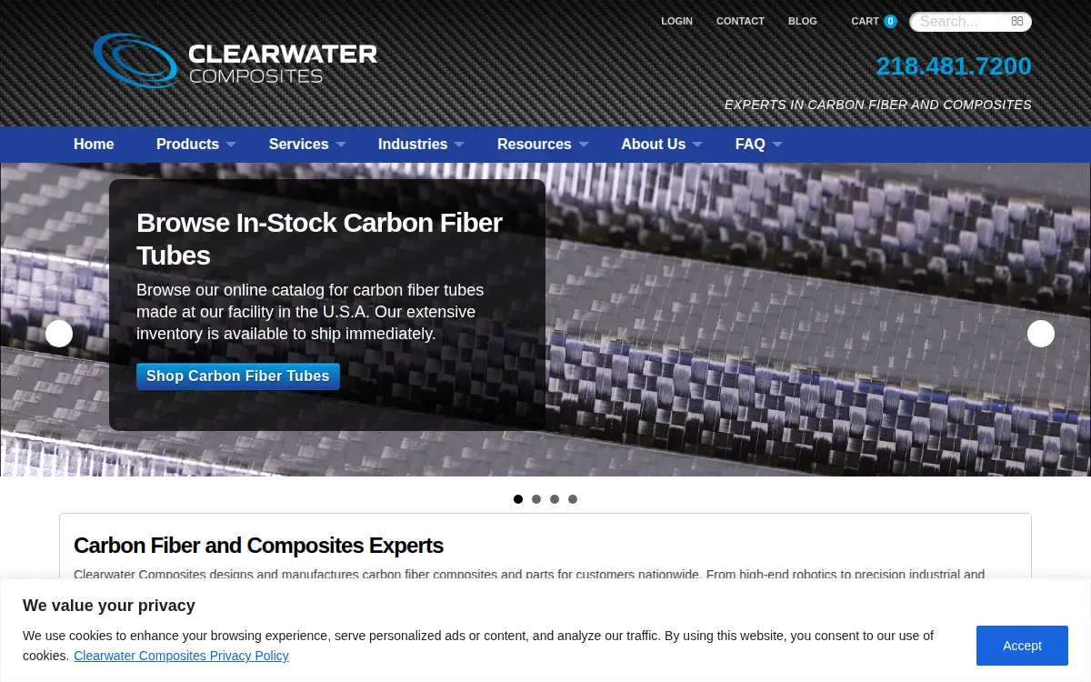 Homepage of Clearwater Composites LLC