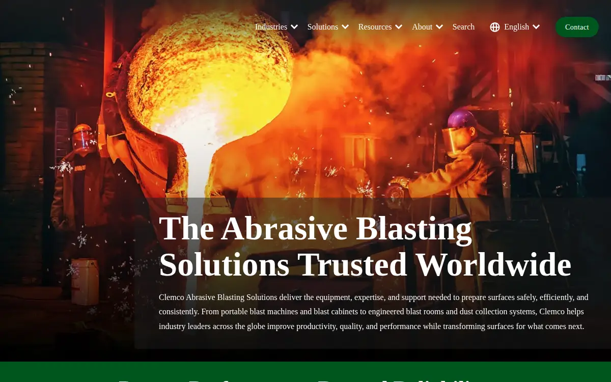 Homepage of Clemco Industries CORP.