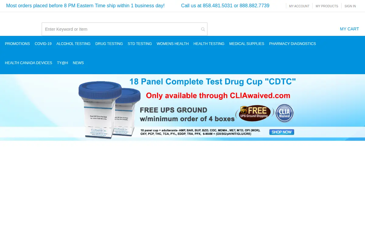 Homepage of Cliawaived, INC.