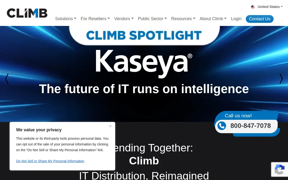 Homepage of Climb Channel Solutions, INC.