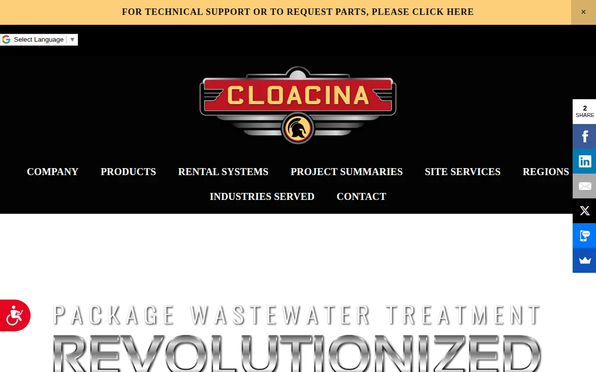 Homepage of Cloacina, LLC