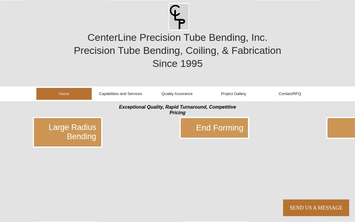 Homepage of Centerline Precision Tube Bending INC