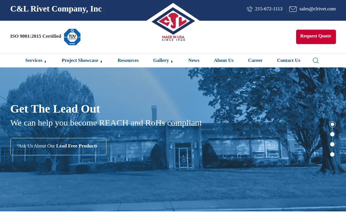 Homepage of C & L Rivet CO INC