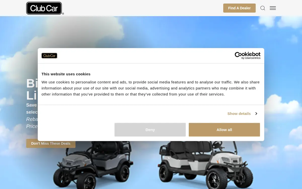 Homepage of Club Car, LLC