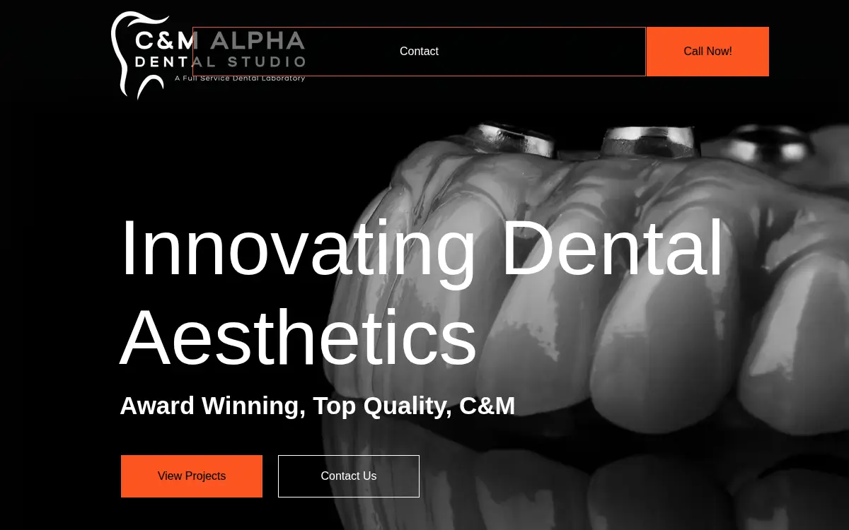 Homepage of C & M Alpha Dental Studio INC