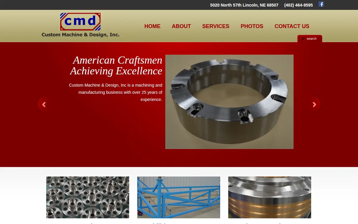 Homepage of Custom Machine & Design INC
