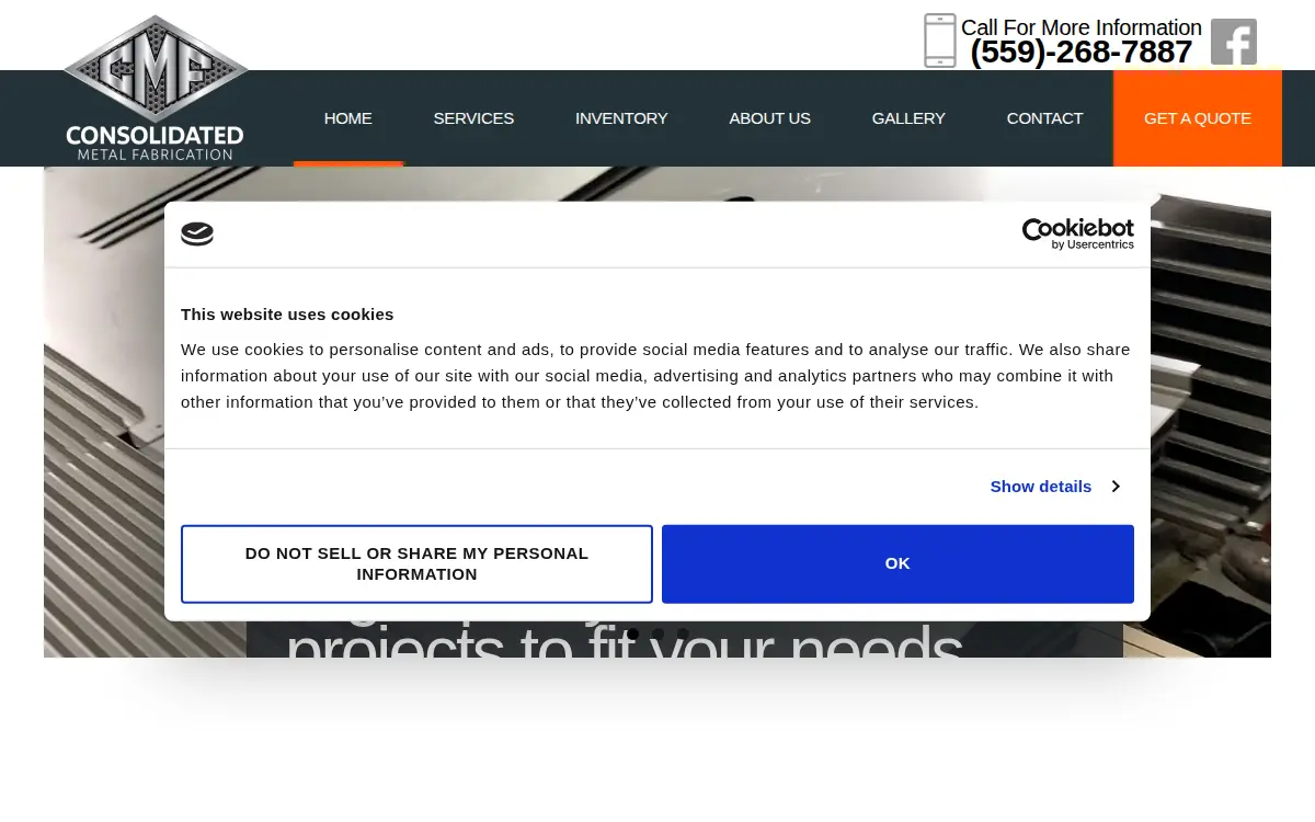 Homepage of Consolidated Metal Fabricating CO INC