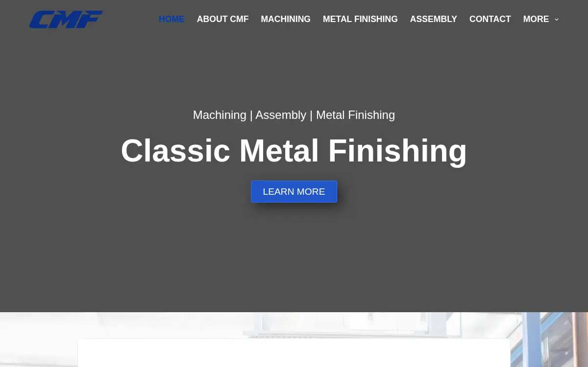 Homepage of Classic Metal Finishing, INC.