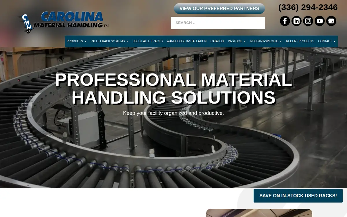 Homepage of Carolina Material Handling INC