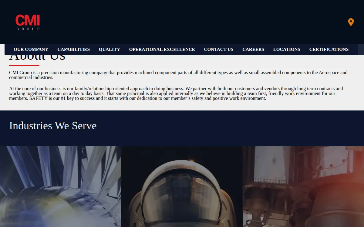 Homepage of Cassavant Machining, LLC