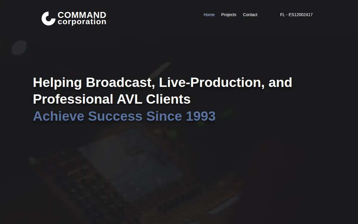 Homepage of Command Corporation