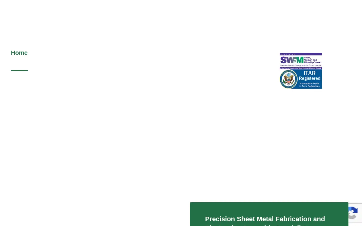 Homepage of Custom Manufacturing Services, INC