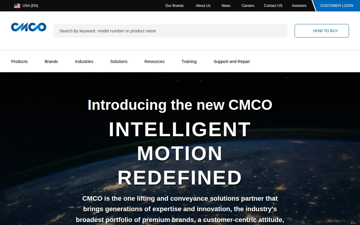 Homepage of Columbus Mckinnon Corporation