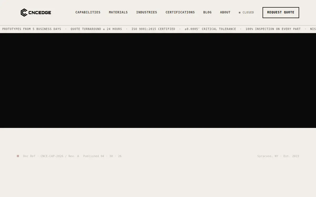 Homepage of Cncedge, LLC