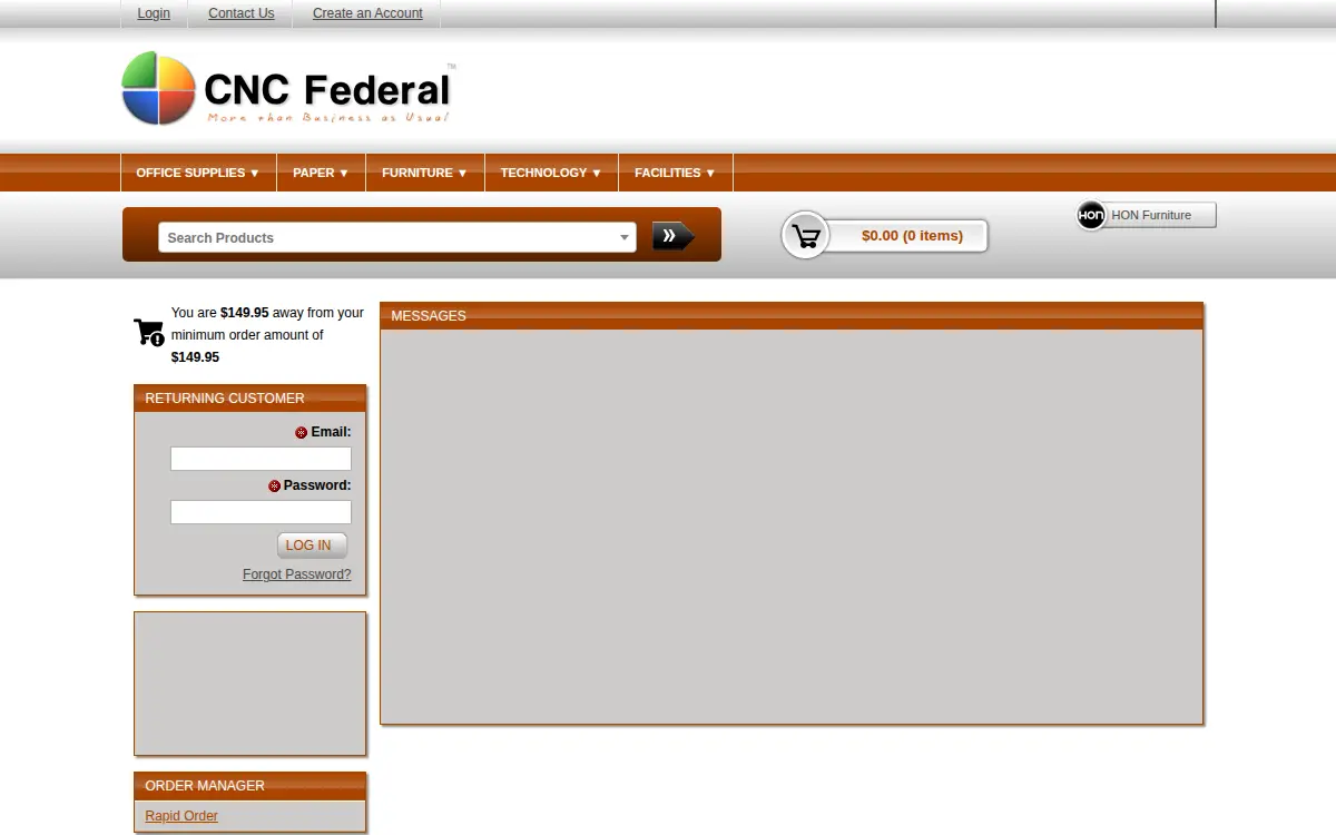 Homepage of Cnc Federal Supplies LLC