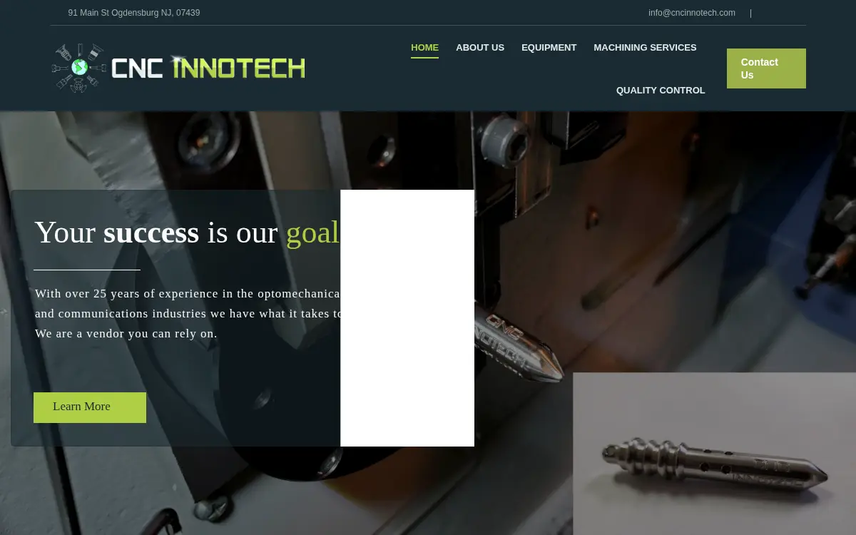 Homepage of Cnc Innotech LLC