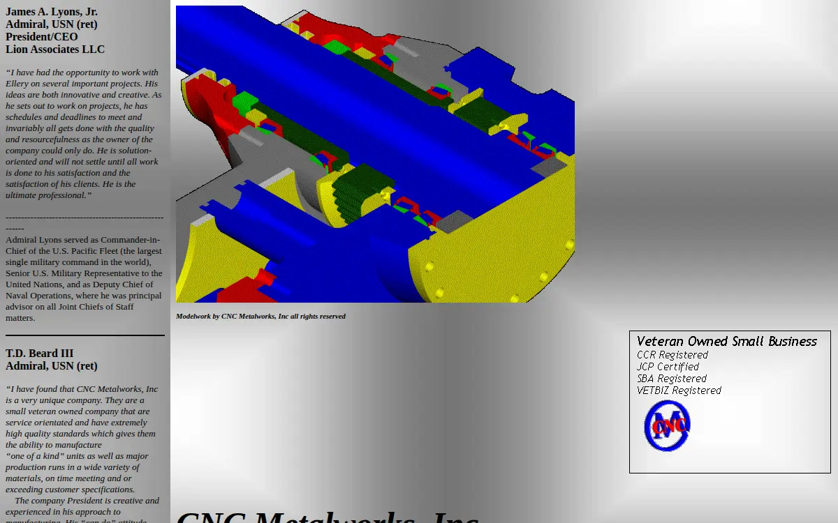 Homepage of Cnc Metalworks, INC.