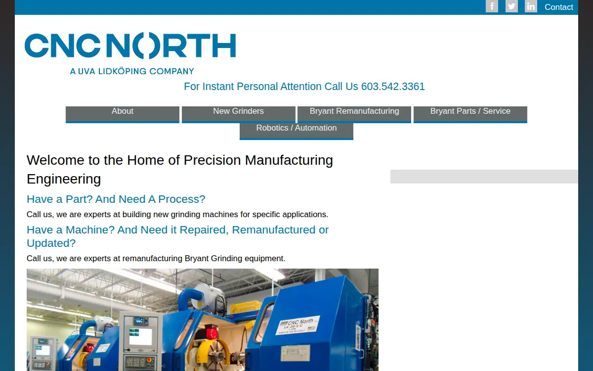 Homepage of Cnc North, INC.