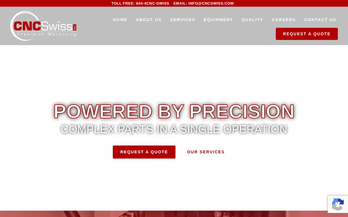 Homepage of Cnc Swiss INC