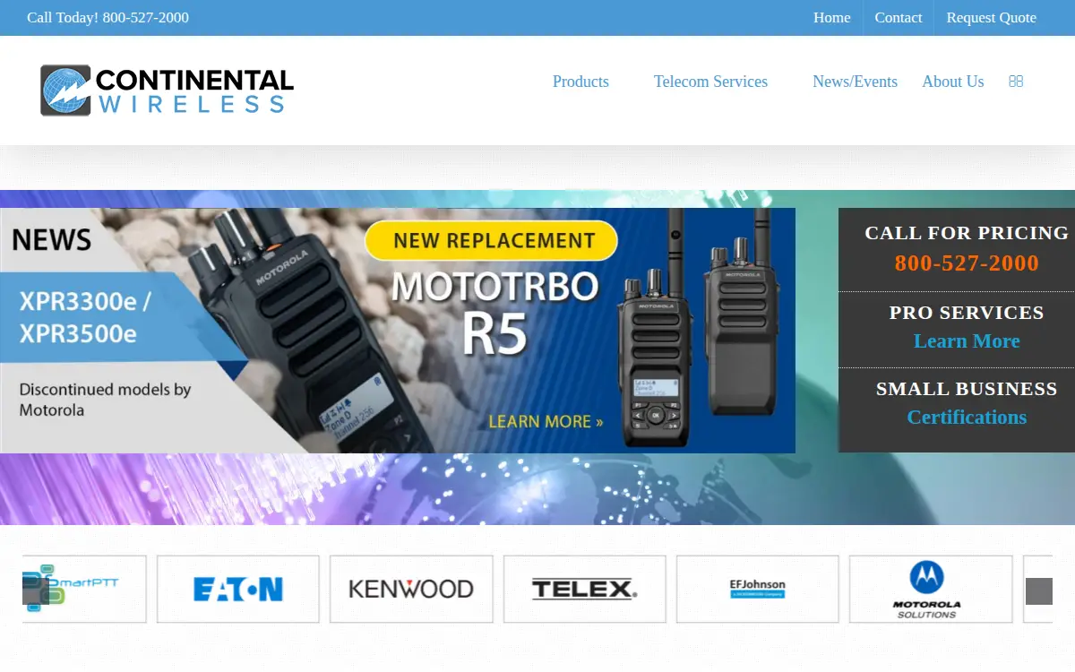 Homepage of Continental Wireless,inc.