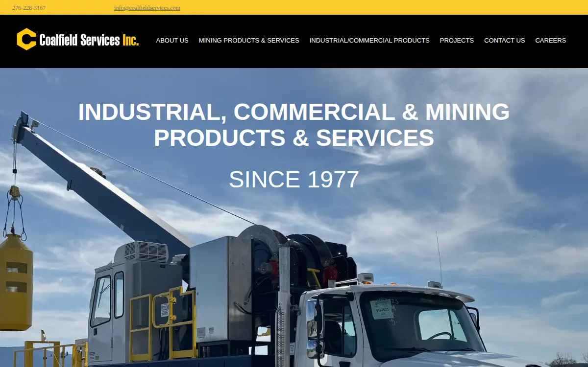 Homepage of Coalfield Services INC