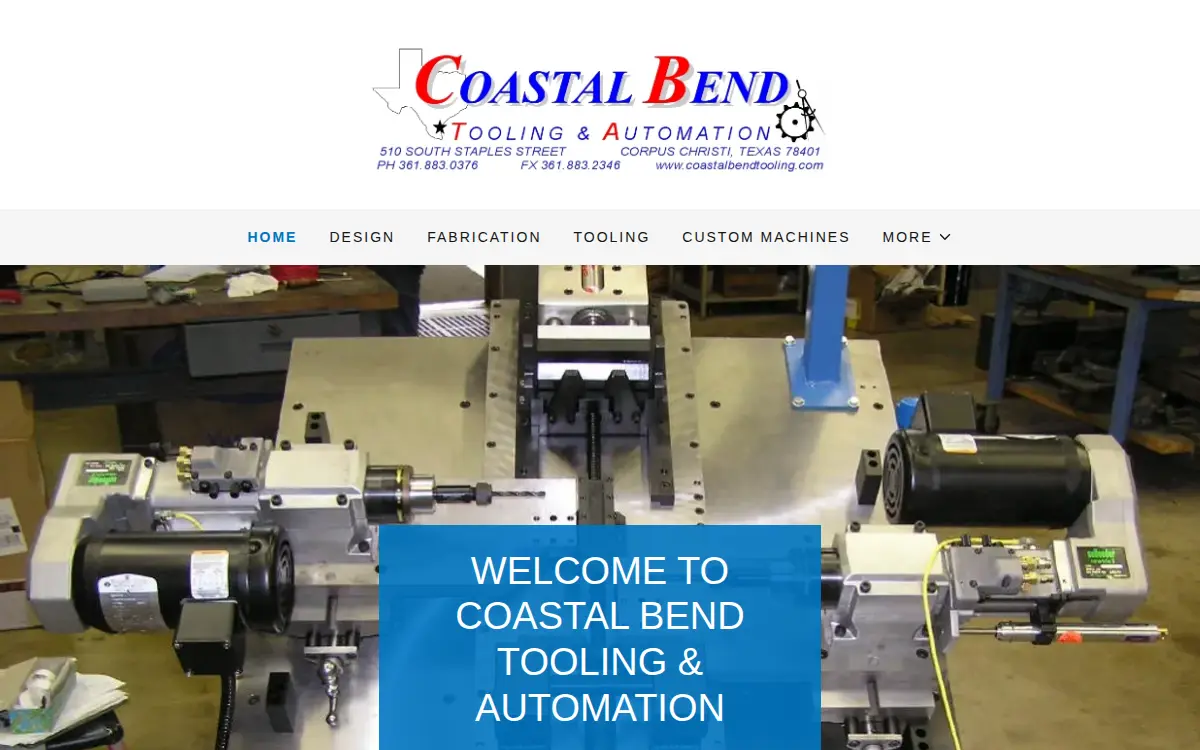 Homepage of Coastal Bend Tooling & Automation, INC