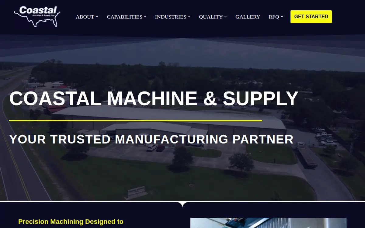 Homepage of Coastal Machine & Supply, INC.