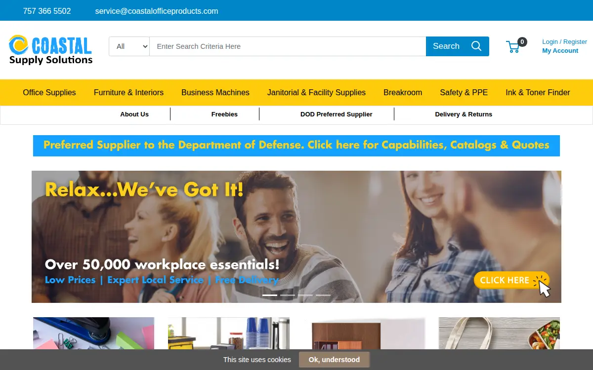 Homepage of Coastal Orthotics and Prosthetics, LLC