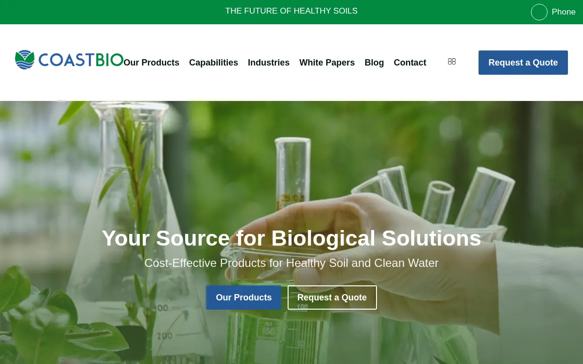 Homepage of Coastbio, INC.