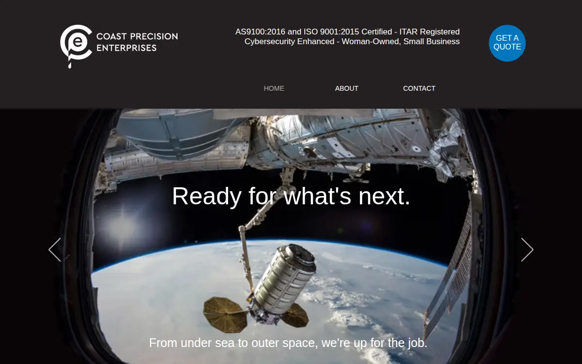Homepage of Coast Precision Enterprises, INC
