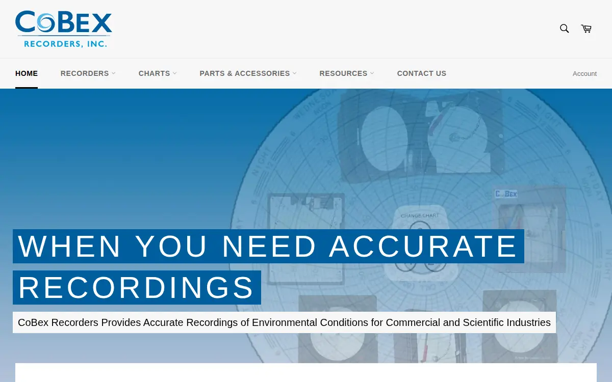 Homepage of Cobex Recorders, INC.