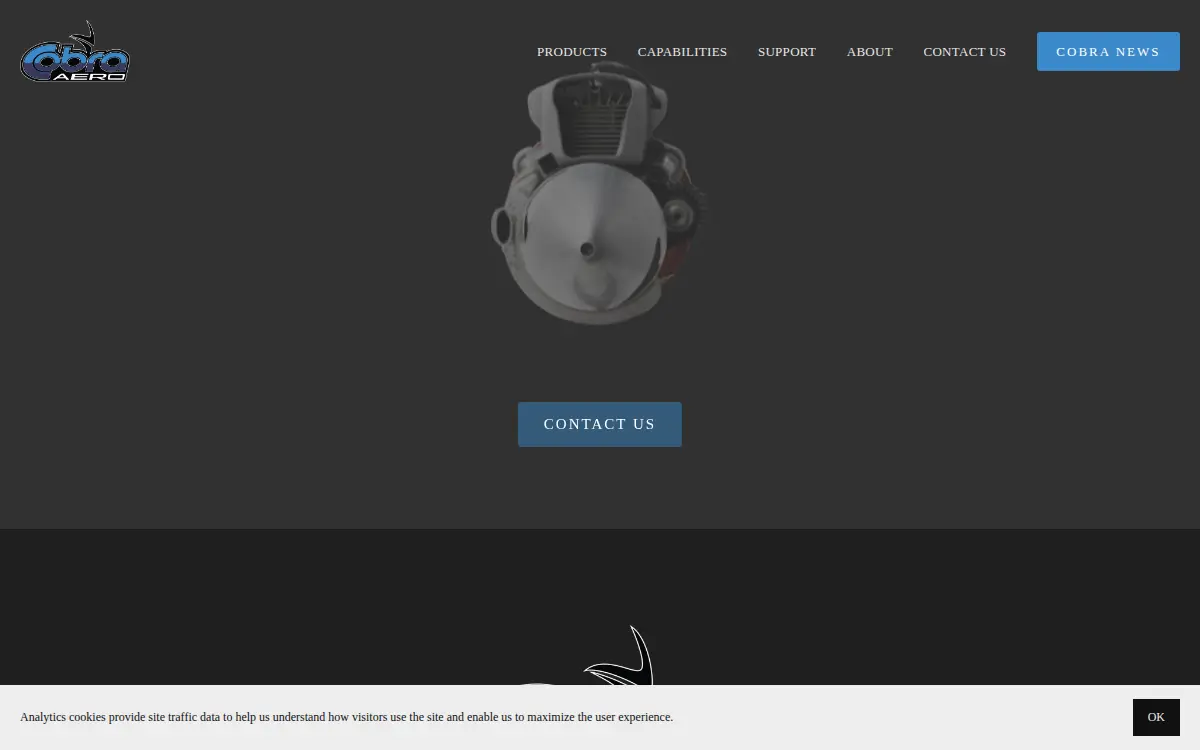 Homepage of Cobra Aero LLC
