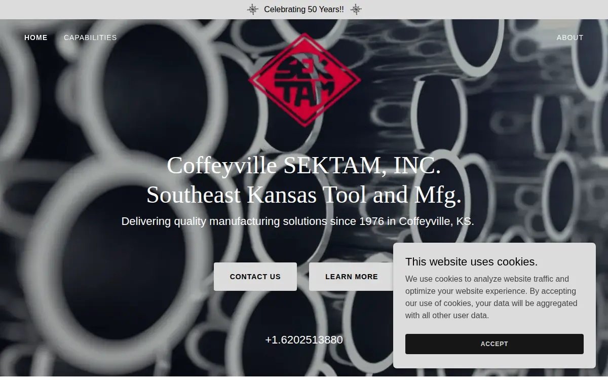 Homepage of Coffeyville Sektam, INC