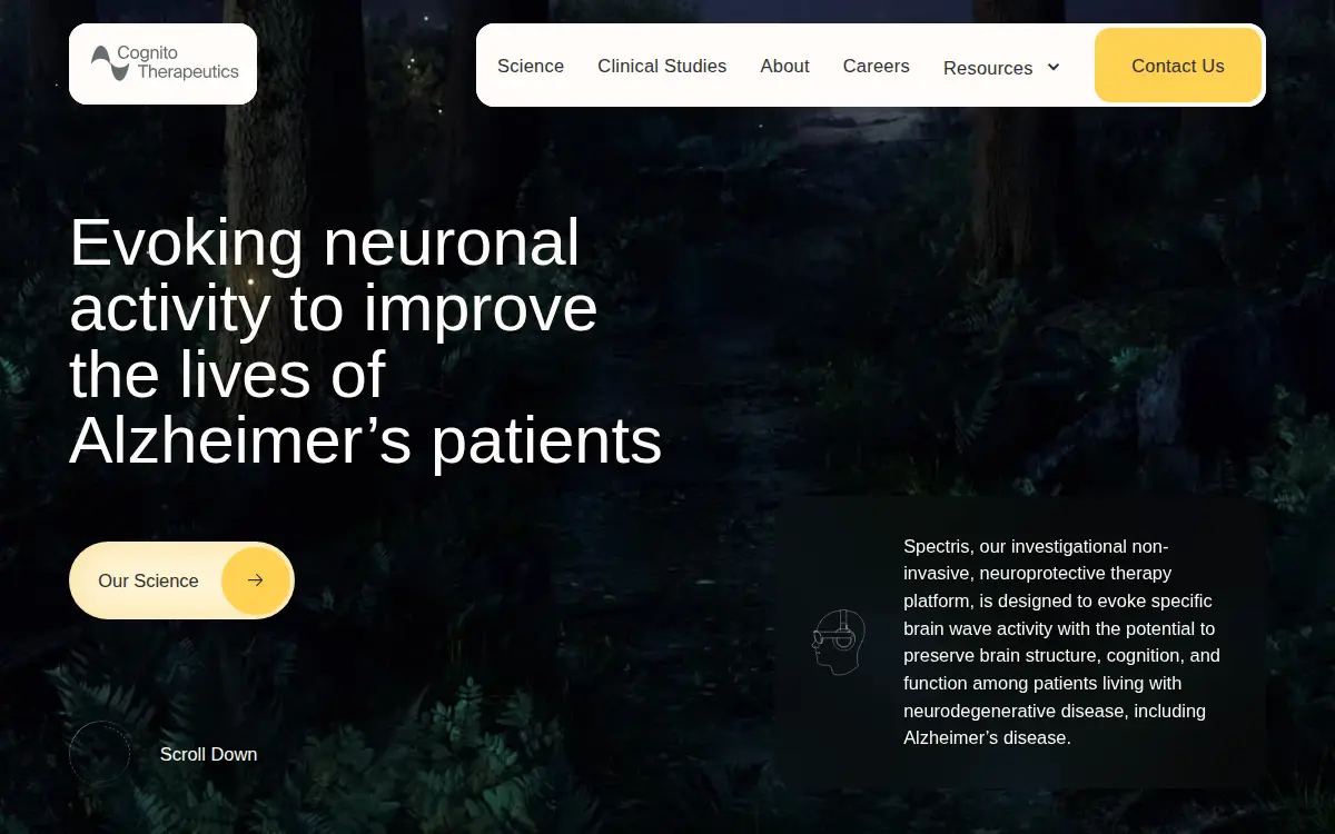 Homepage of Cognito Therapeutics Group, INC.
