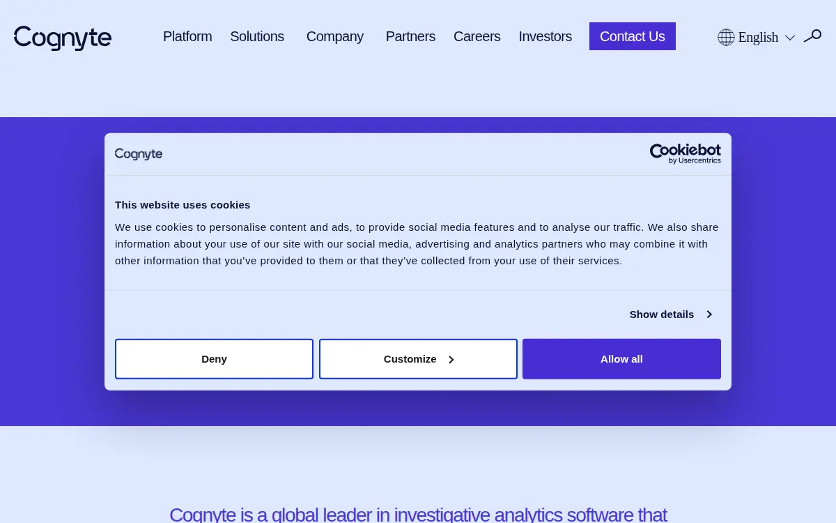 Homepage of Cognyte Software LP