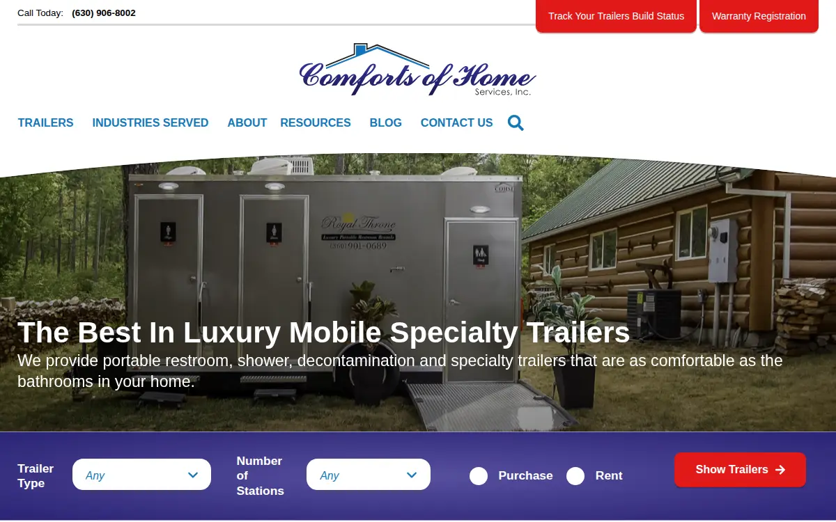 Homepage of Comforts of Home Services, INC.