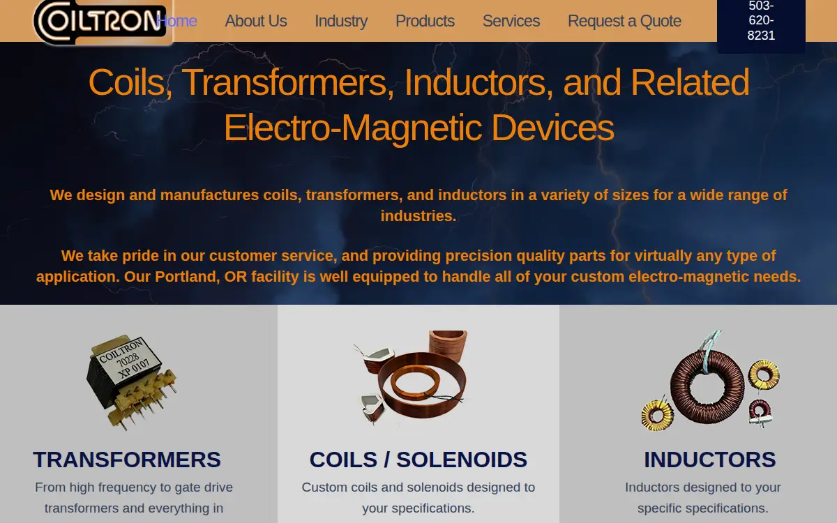 Homepage of Coiltron INC