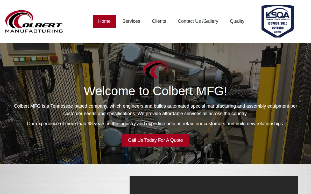 Homepage of Colbert Manufacturing Company, INC.
