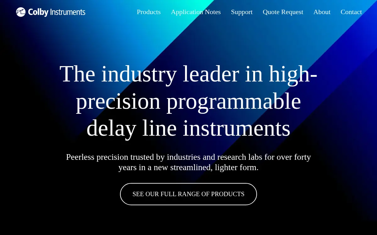 Homepage of Colby Instruments LLC