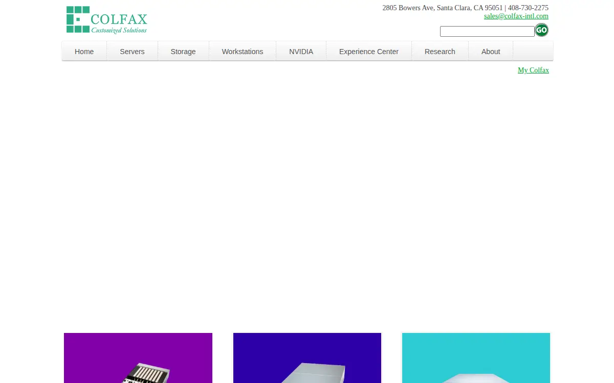 Homepage of Colfax International