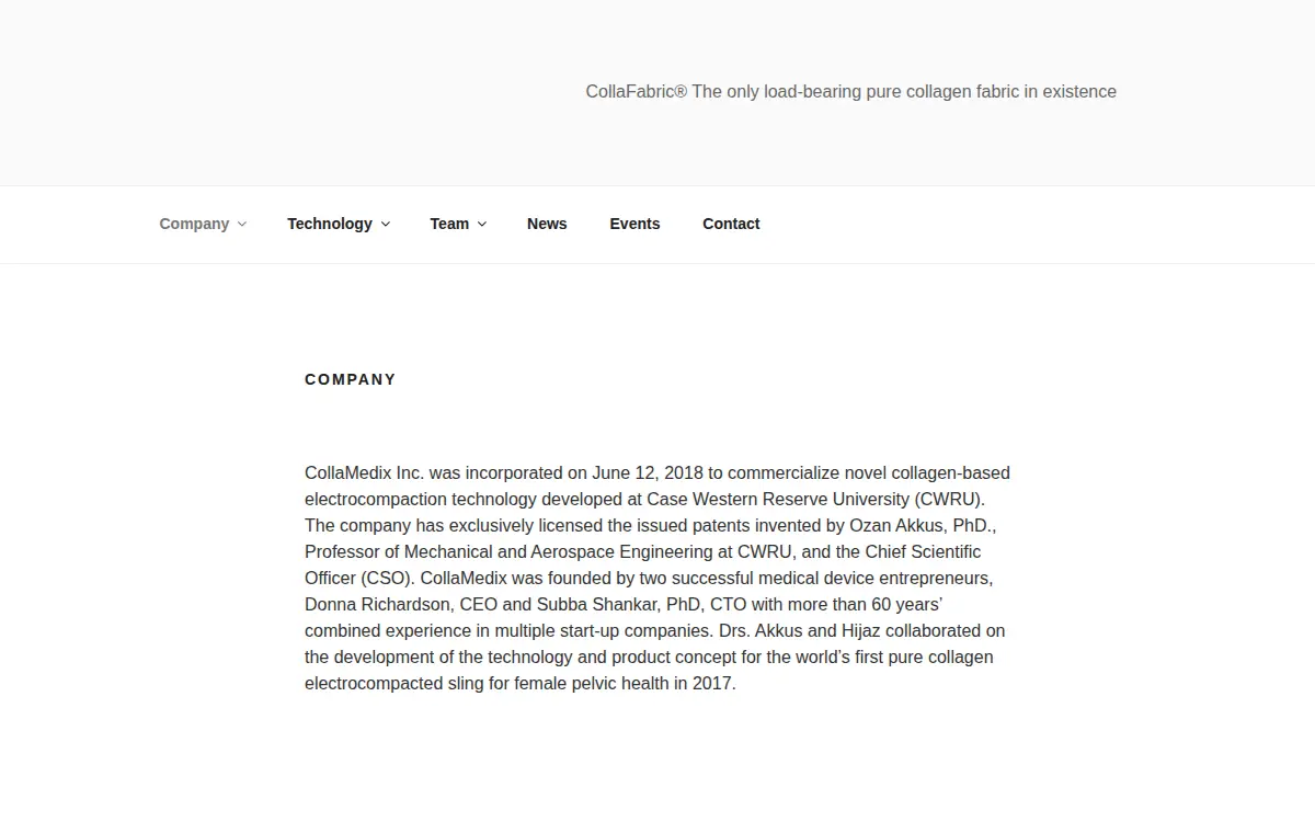 Homepage of Collamedix INC