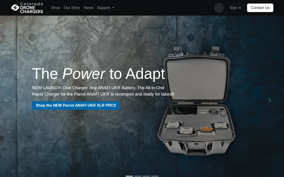 Homepage of Colorado Drone Chargers, LLC