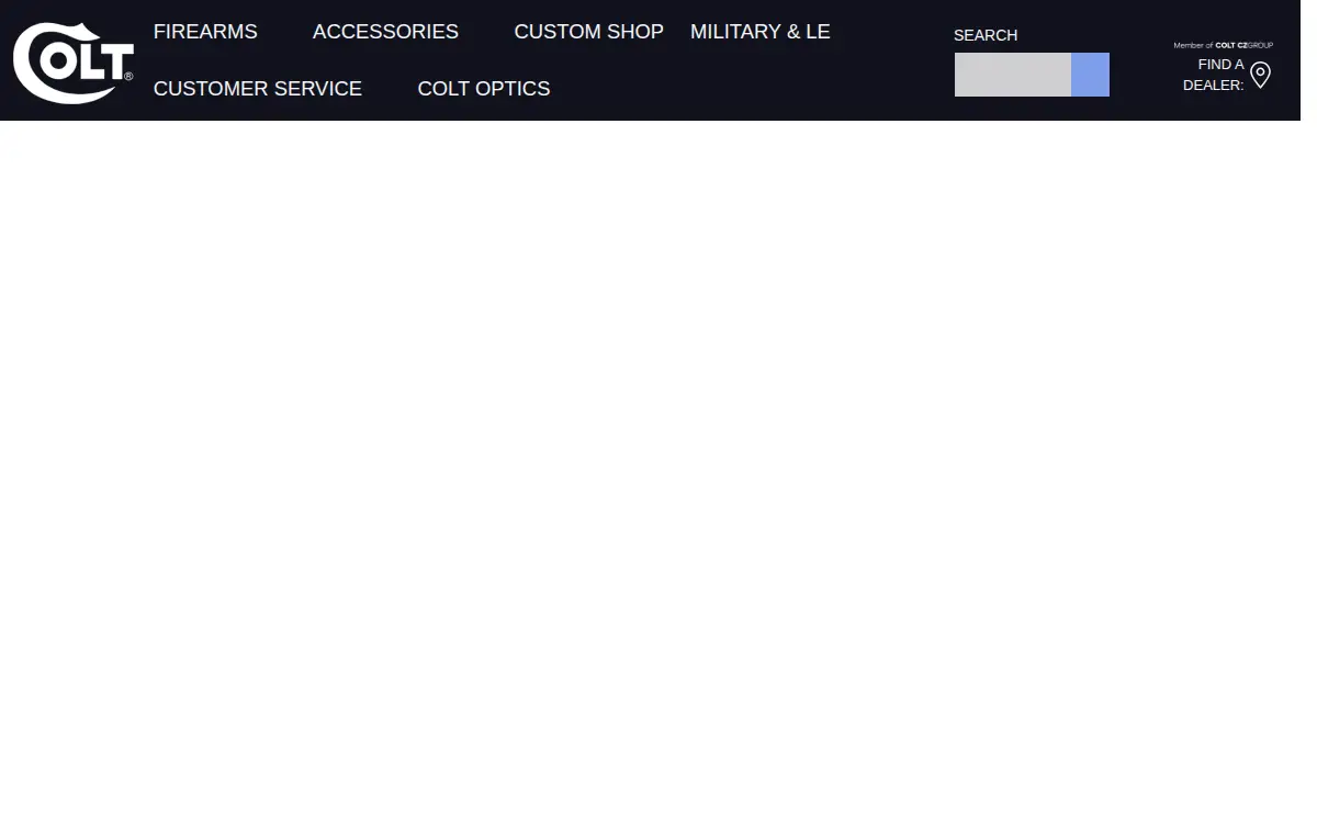Homepage of Colt's Manufacturing Company, LLC