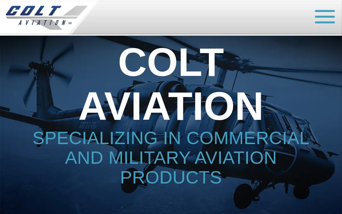 Homepage of Colt Aviation, LLC