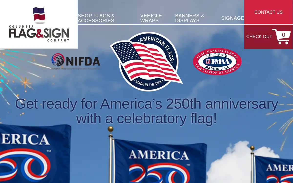Homepage of Columbia Flag & Sign Company, LLC