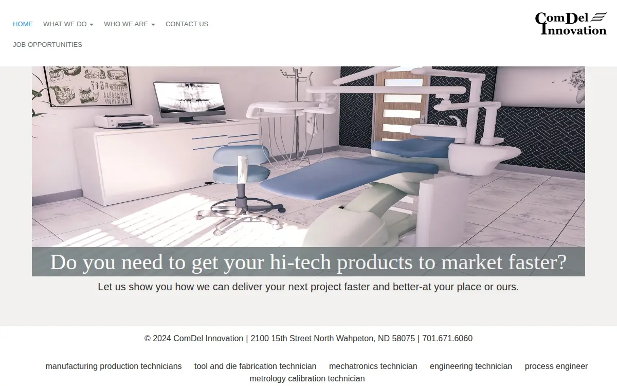 Homepage of Comdel Innovation, LLC