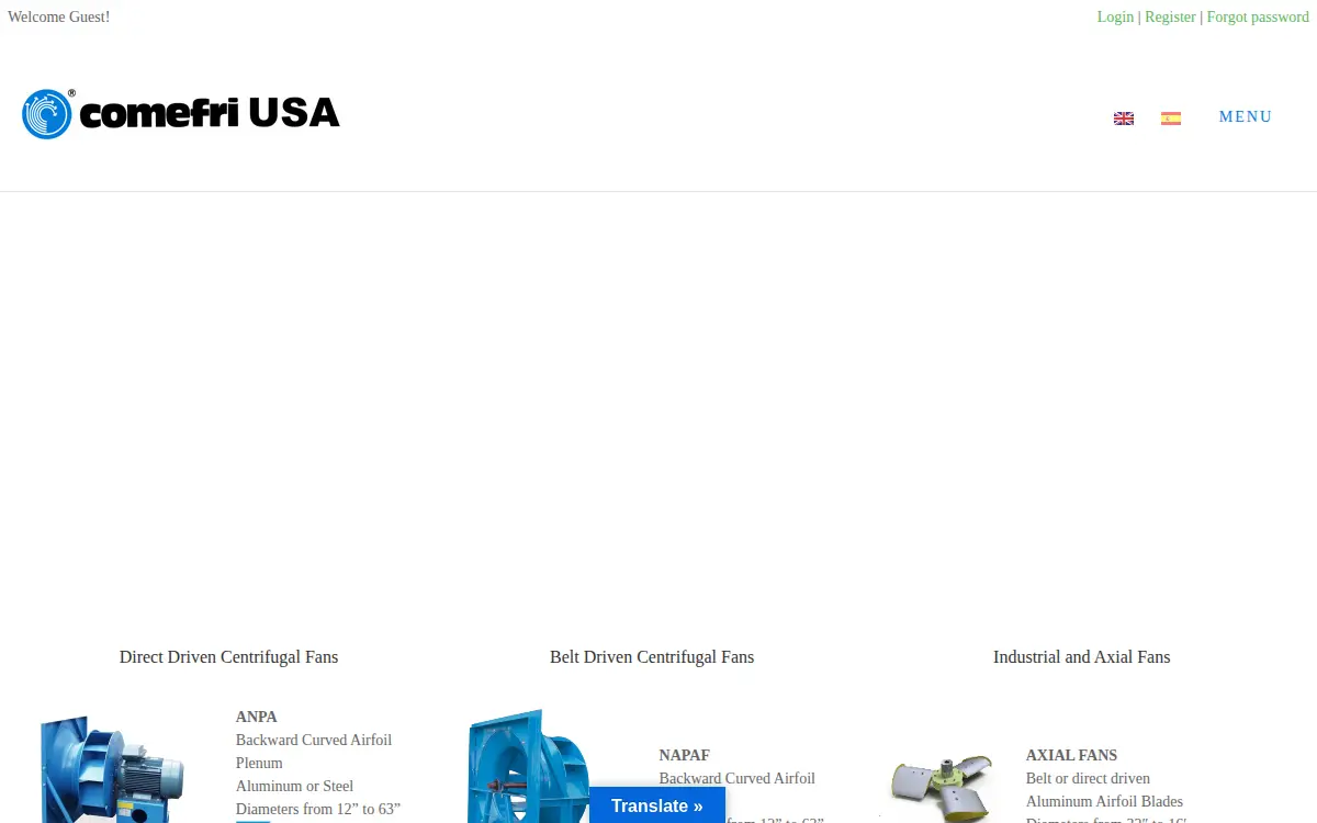 Homepage of Comefri USA INC