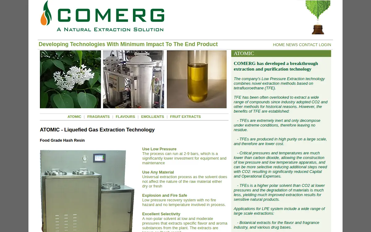 Homepage of Comerg, LLC