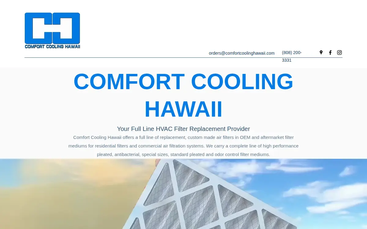 Homepage of Comfort Cooling Hawaii LLC