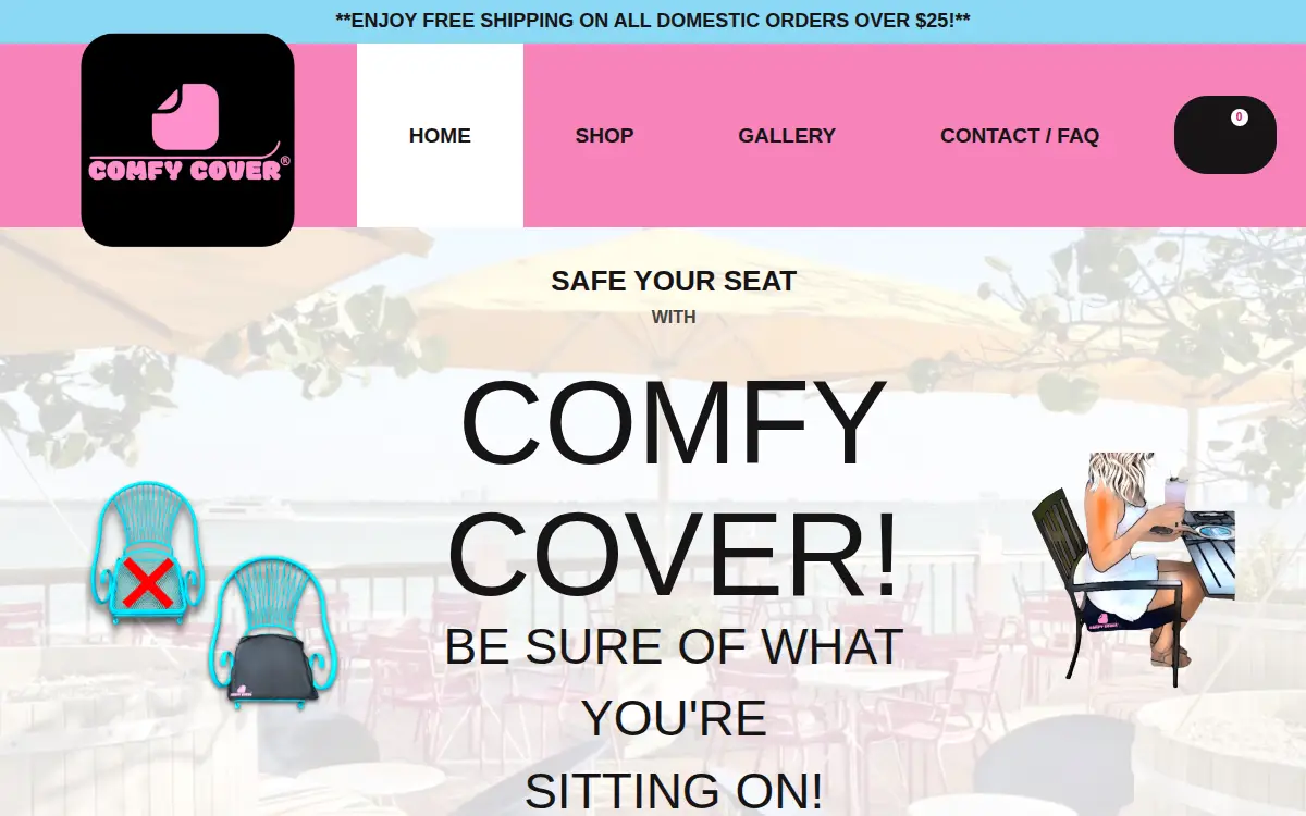 Homepage of Comfy Cover LLC